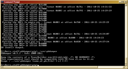 a sample of PBDumper output